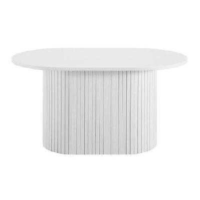 galene oval wooden coffee tea table 80cm white