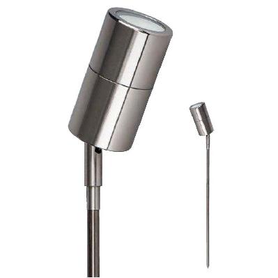 garden spike light single adjustable 12v mr16 titanium ip65 l650mm cable