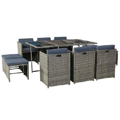 gardeon 11 pcs outdoor dining set table chairs patio lounge setting furniture