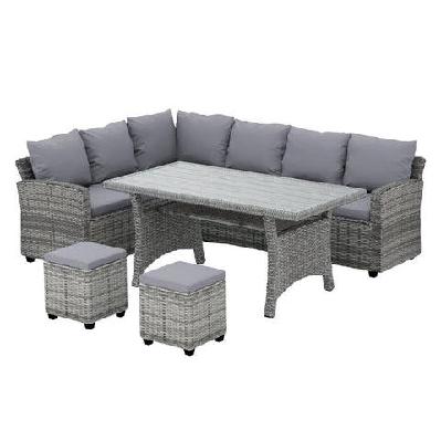 gardeon 9-seater outdoor dining set patio furniture wicker lounge table chairs