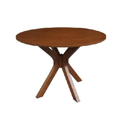 modern round wooden dining table 105cm - walnut