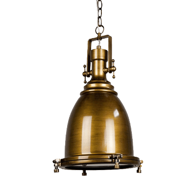 gelo classic vintage industrial pendant light lamp chain cord - antique brass
