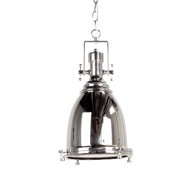 gelo classic vintage industrial pendant light lamp chain cord - chrome