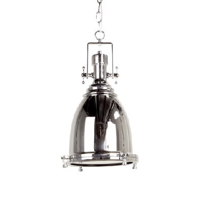 gelo classic vintage industrial pendant light lamp chain cord - chrome