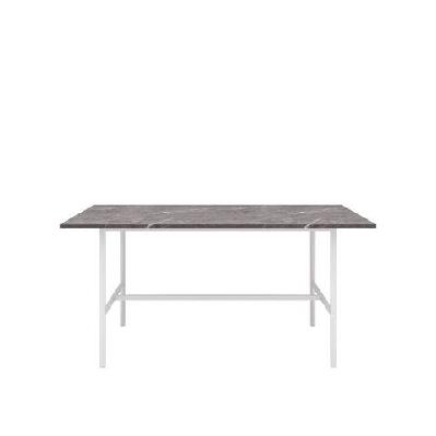 gemma rectangular marble effect dining table 160cm - white