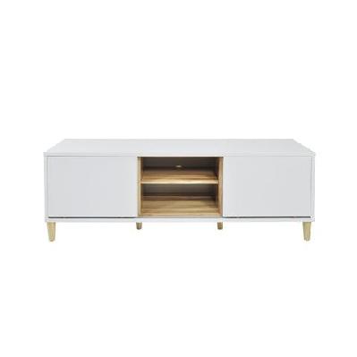 gina modern tv stand cabinet entertainment unit - 1.5m - high gloss white