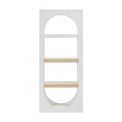 gird 4-tier wooden bookcase bookshelf display oak/white