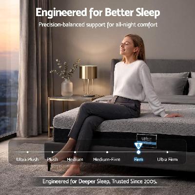 giselle queen mattress 26cm firm pocket spring dual edge support dark grey