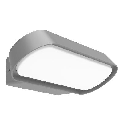 glans wall light surface mounted 7w rectangular dark grey 3000k ip65 opal diffuser rounded 180lm