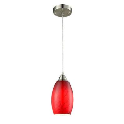 glaze pendant lamp light interior es red glass ellipse with swirls od120mm