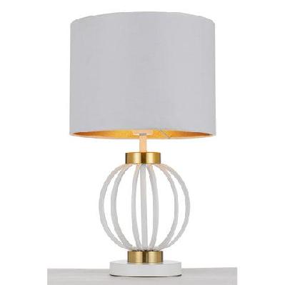 grada modern table desk lamp light metal fabric white antique gold
