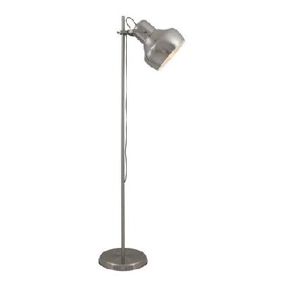 grande industrial standing floor lamp light metal nickel anodised