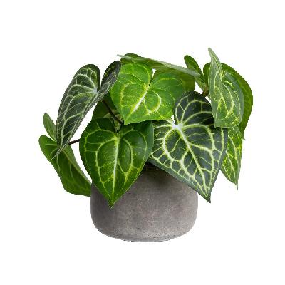 green caladium 30cm artificial plant flower arrangement decorative in pot