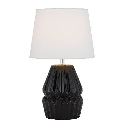 greet modern table desk lamp light fabric ceramic black white gloss