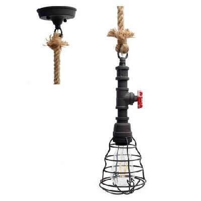 gunner metal industrial hanging pendant lamp - rusty