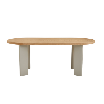 harcon country style wooden rectangular kitchen dining table 200cm oak / grey