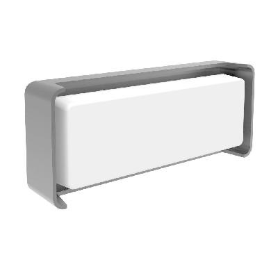 heka wall light surface mounted 13w rectangular white 3000k ip65 opal diffuser rounded 732lm