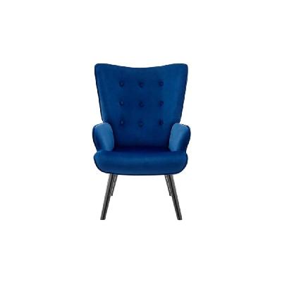 henry high back fabric accent lounge relaxing armchair - blue velvet blue