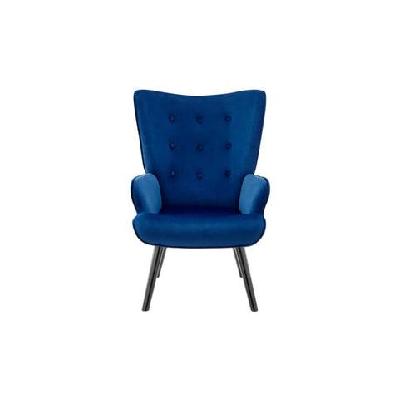 henry high back fabric accent lounge relaxing armchair - blue velvet blue