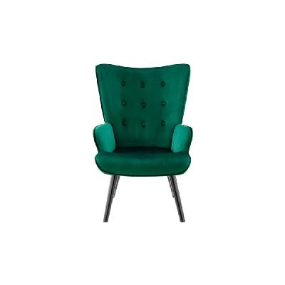 henry high back fabric accent lounge relaxing armchair - green velvet green