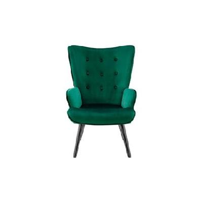 henry high back fabric accent lounge relaxing armchair - green velvet green