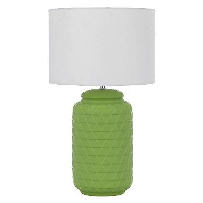 heshi modern table desk lamp light fabric ceramic white green matte