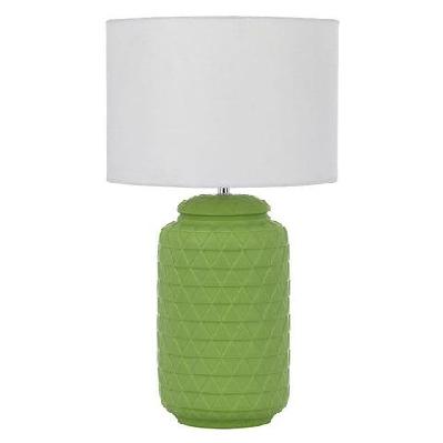 heshi modern table desk lamp light fabric ceramic white green matte