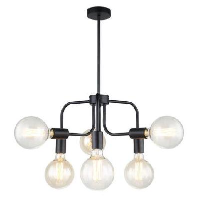 hexa pendant lamp light interior es x 6 matte black with 6 arms od420mm
