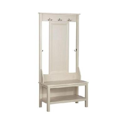 hinton modern minimalist coat rack hall tree shoe cabinet antique white
