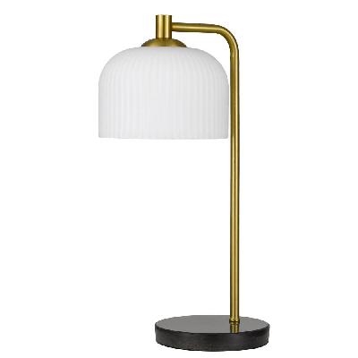 hoff vintage table desk lamp light glass metal marble antique gold black marble opal matt