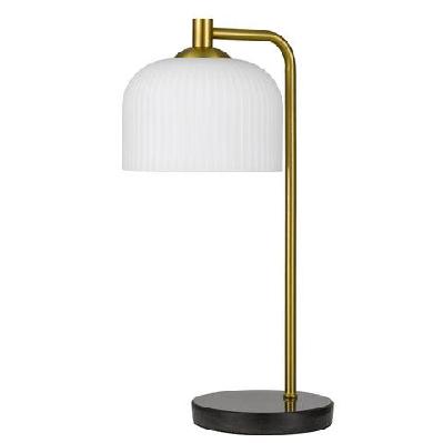 hoff vintage table desk lamp light glass metal marble antique gold black marble opal matt