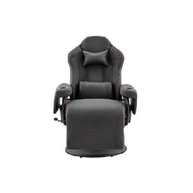 hotshot recliner pu leather office computer work task gaming chair - black black
