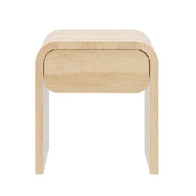 hugh modern wooden end lamp side table 1-drawers oak