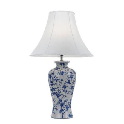 hulong modern table desk lamp light fabric ceramic blue white