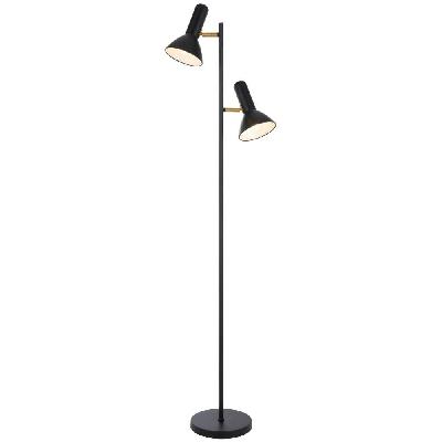 hyvik contemporary standing floor lamp light metal black matte