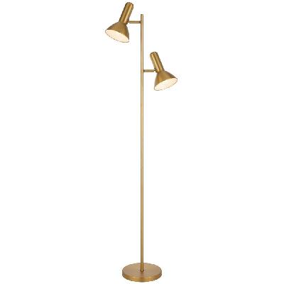 hyvik contemporary standing floor lamp light metal brass matte