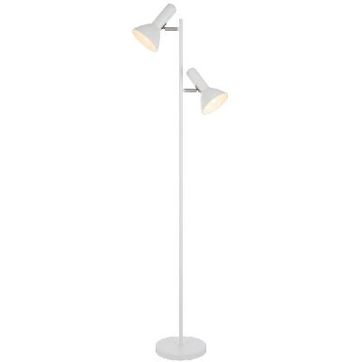hyvik contemporary standing floor lamp light metal white matte