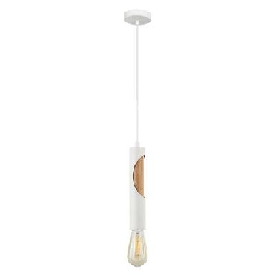 ida pendant lamp light interior es matte white blonde wood tube od50mm