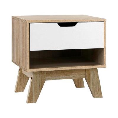 iker bedside table drawer nightstand shelf cabinet storage lamp side wooden