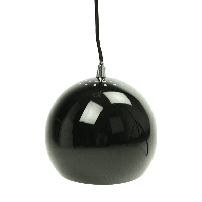 itzel modern spherical cord drop metal pendant light lamp - black