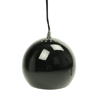 itzel modern spherical cord drop metal pendant light lamp - black
