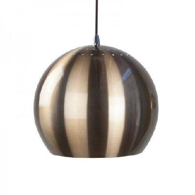 itzel modern spherical cord drop metal pendant light lamp - brown