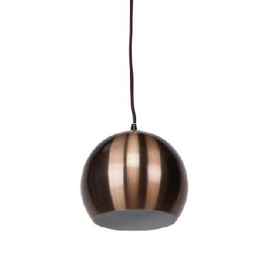 ines modern spherical cord drop metal pendant light lamp - brown