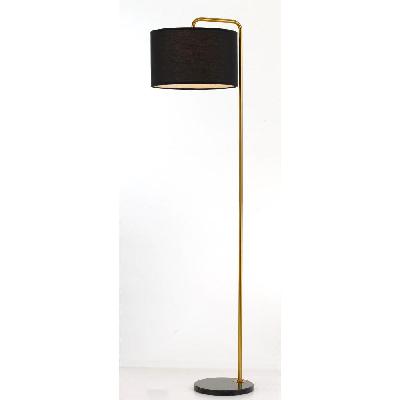 ingrid modern standing floor lamp light marble metal fabric black gold