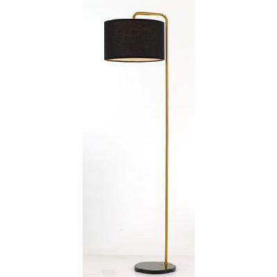 ingrid modern standing floor lamp light marble metal fabric black gold