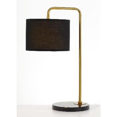 ingrid modern table desk lamp light marble metal fabric black gold