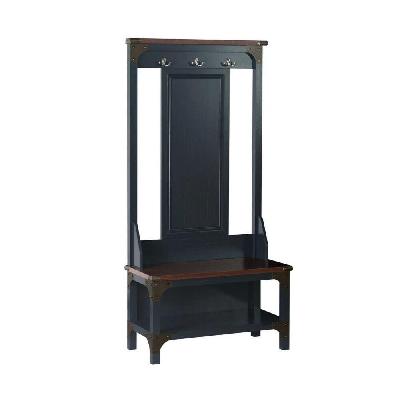innes wooden hall tree coat shoe rack antique black