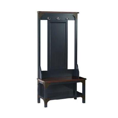 innes wooden hall tree coat shoe rack antique black