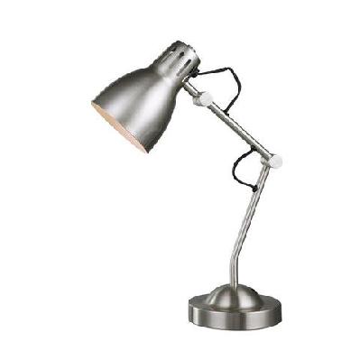 intense bright classic metal table desk lamp reading light adjustable arms metal shade - satin chrome
