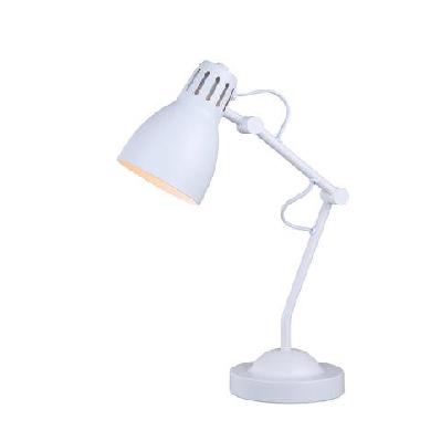 intense bright classic metal table desk lamp reading light adjustable arms metal shade - white